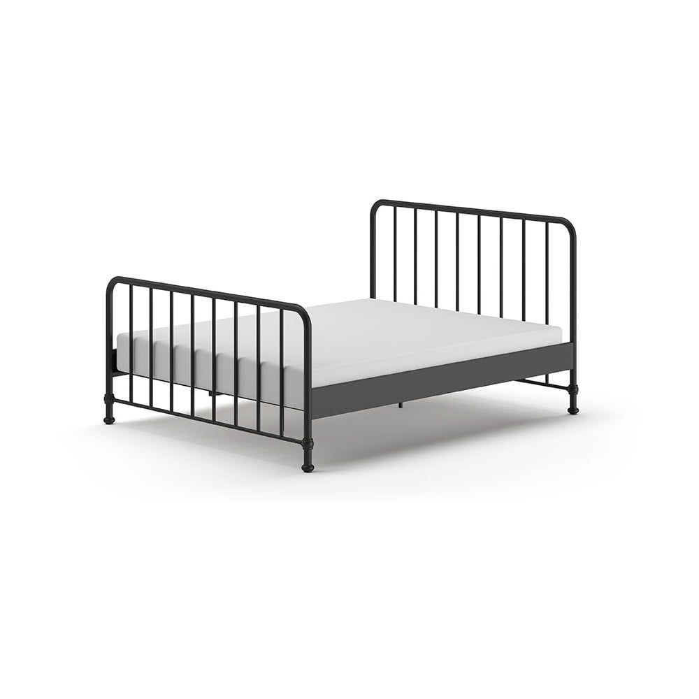 Černá kovová jednolůžková postel s roštem 160x200 cm BRONXX – Vipack - Bonami.cz