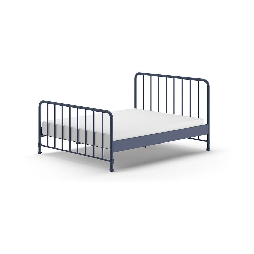 Modrá kovová jednolůžková postel s roštem 160x200 cm BRONXX – Vipack - Bonami.cz