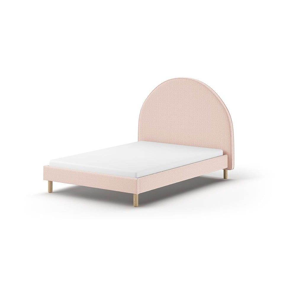 Růžová čalouněná jednolůžková postel s roštem 140x200 cm MOON – Vipack - Bonami.cz