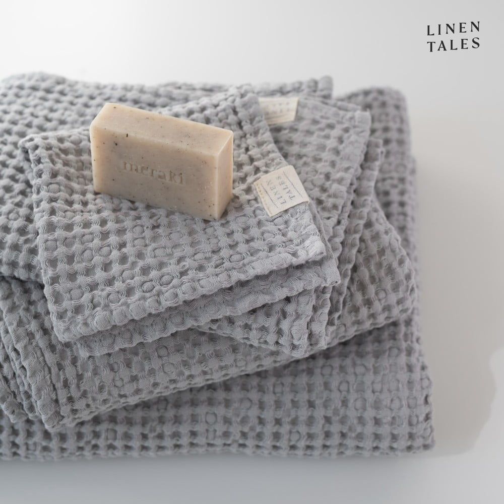 Světle šedý ručník 50x70 cm Honeycomb – Linen Tales - Bonami.cz