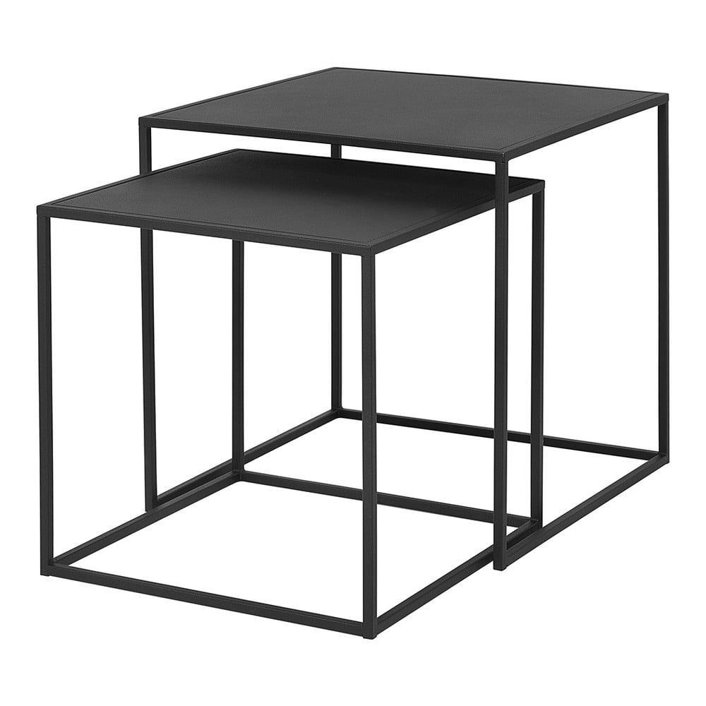 Černé kovové konferenční stolky v sadě 2 ks 40x40 cm Fera – Blomus - Bonami.cz