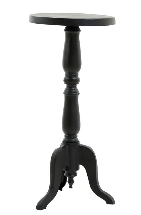 Černý antik kovový odkládací stůl Korto Black - Ø40*90 cm Light & Living - LaHome - vintage dekorace
