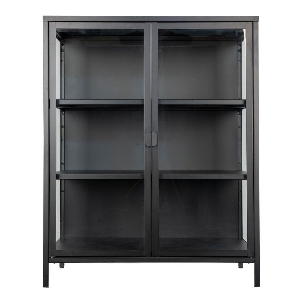 Černá kovová vitrína 80x101,5 cm Brisbane – House Nordic - Bonami.cz