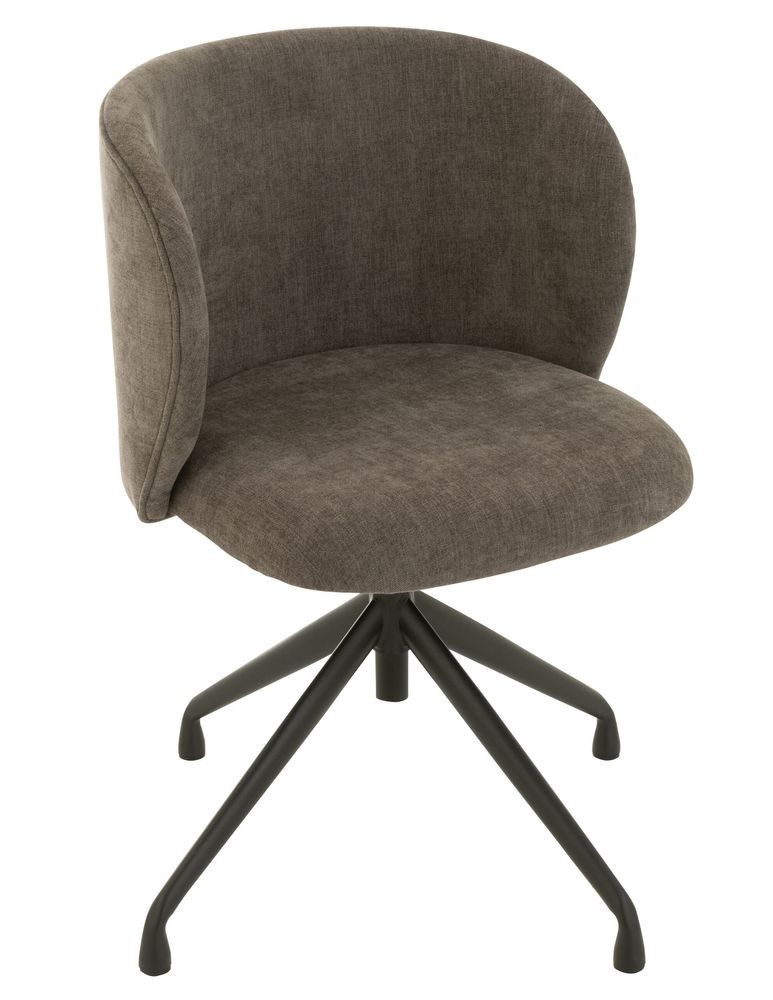 Šedá sametová jídelní točící židle Chair Turn Grey - 56*48*77cm J-Line by Jolipa - LaHome - vintage dekorace