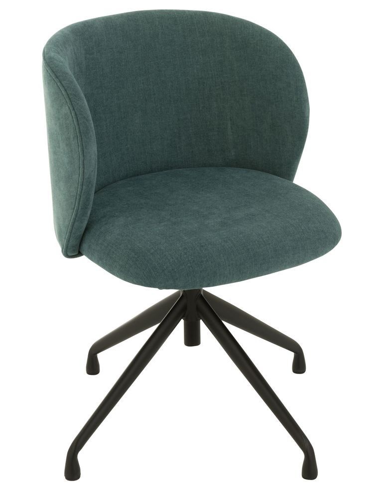 Zelená sametová jídelní točící židle Chair Turn Green - 56*48*77cm J-Line by Jolipa - LaHome - vintage dekorace