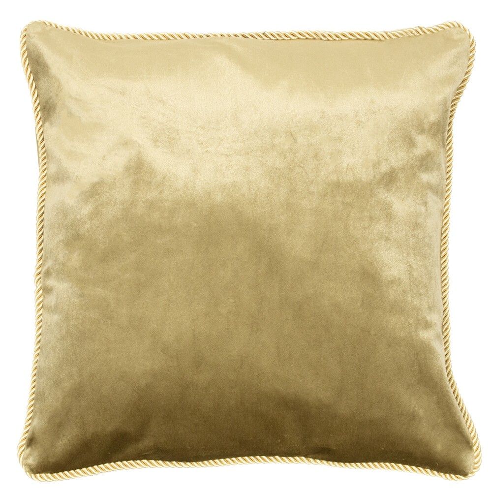 Zlatý sametový polštář obšitý krouceným zlatým provázkem Velvet gold - 45*10*45cm Mars & More - LaHome - vintage dekorace