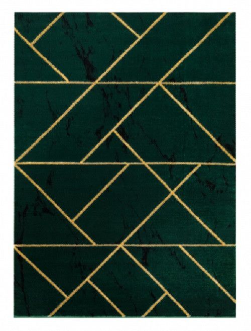 Dywany Łuszczów Kusový koberec Emerald geometric 1012 green and gold - 80x150 cm - Mujkoberec.cz