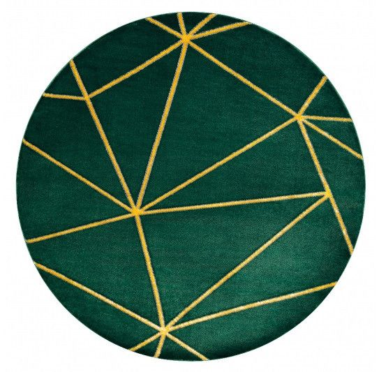 Dywany Łuszczów Kusový koberec Emerald 1013 green and gold kruh - 120x120 (průměr) kruh cm - Mujkoberec.cz