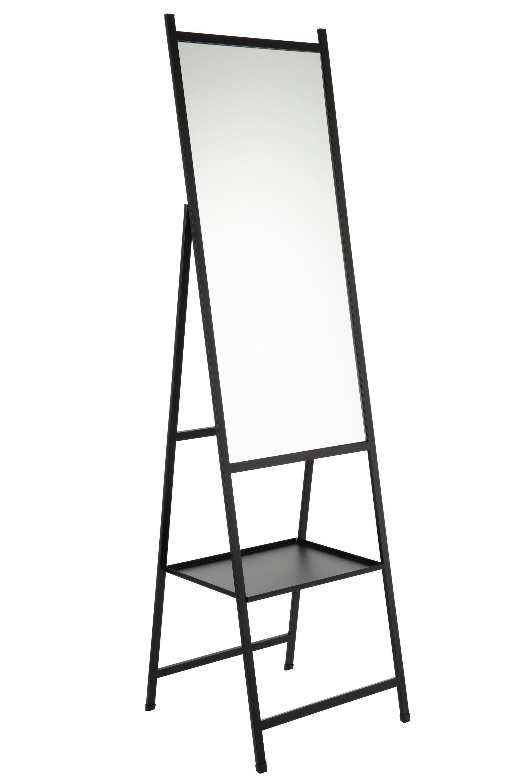 Stojací zrcadlo v černém kovovém rámu Industrial - 45*161 cm J-Line by Jolipa - LaHome - vintage dekorace