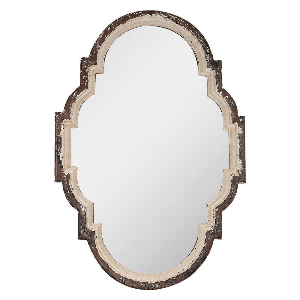 Béžovohnědé antik nástěnné zrcadlo s odřením Jilly - 63*4*91 cm Clayre & Eef - LaHome - vintage dekorace
