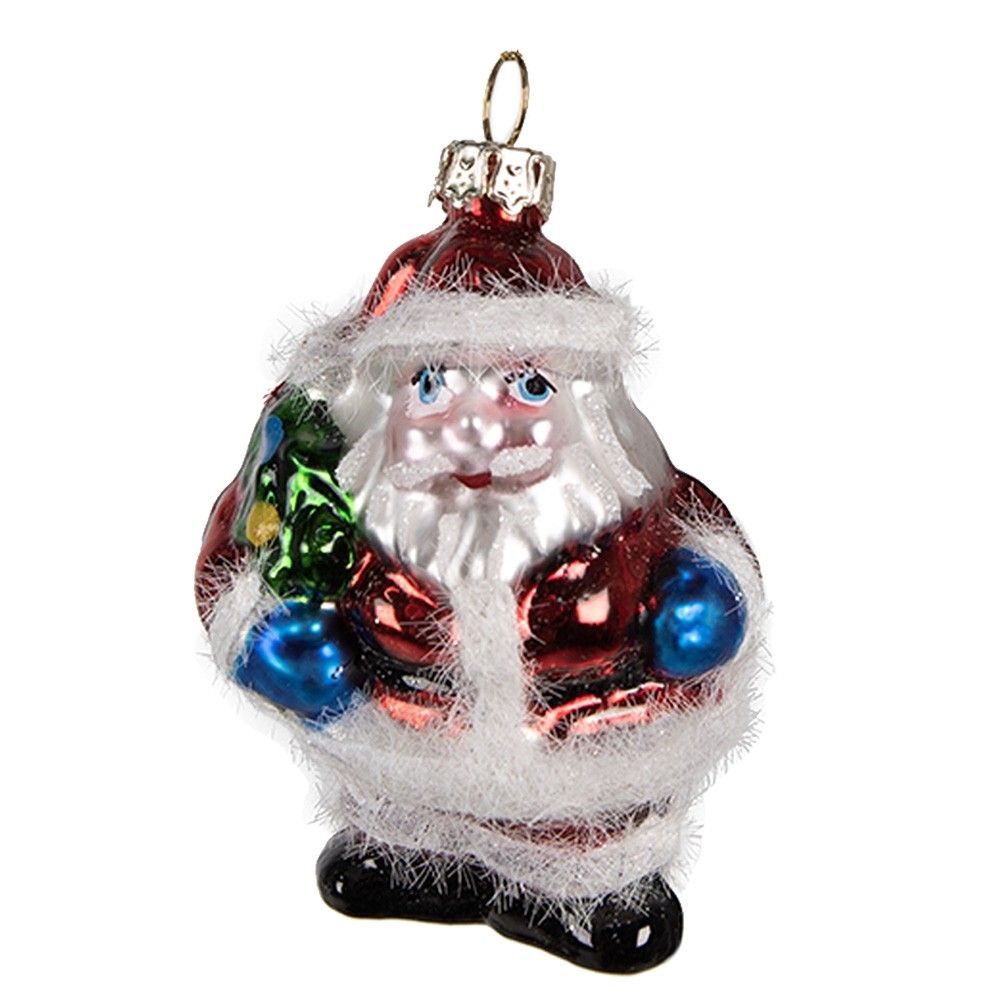 Vánoční skleněná ozdoba Santa - 5*4*8 cm Clayre & Eef - LaHome - vintage dekorace