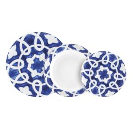 18dílná sada modro-bílého porcelánového nádobí Villa Altachiara Vietri