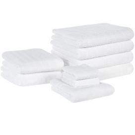 Sada 9 bavlněných ručníků bílé MITIARO