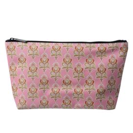 Růžová toaletní taška květinový Ornament - 26*6*16 cm Clayre & Eef