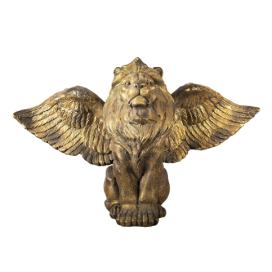 Zlatá antik dekorace socha lev s křídly Lion Gold - 100*50*62 cm Clayre & Eef