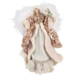 Dekorace socha Anděl ve zdobných šatech - 16*10*28 cm Clayre & Eef