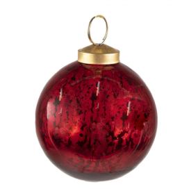 Červená vánoční skleněná ozdoba koule S - Ø 7*7 cm Clayre & Eef