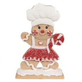 Vánoční dekorace perníček s lízátkem Gingerbread Man - 14*5*21 cm Clayre & Eef