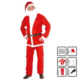 Fééric Lights and Christmas Kostým Santa Clause pro dospělé, kostým XMAS, 5 prvků