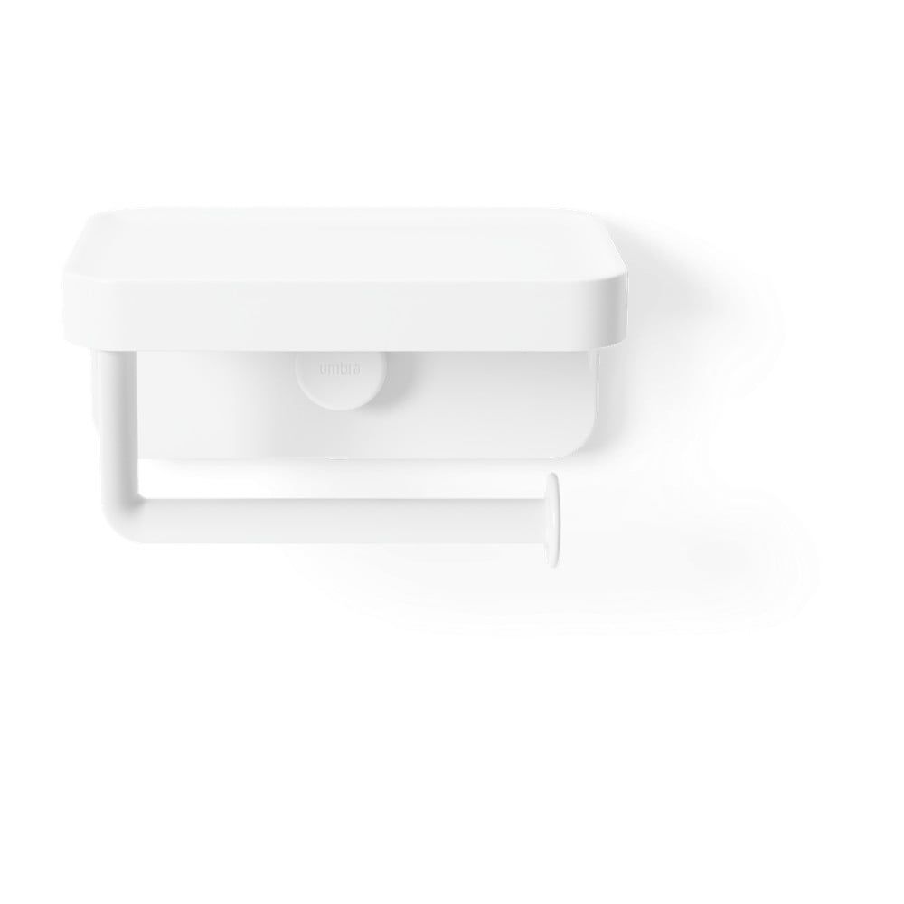 Bílý samodržící držák na toaletní papír z recyklovaného plastu Flex Adhesive – Umbra - Bonami.cz