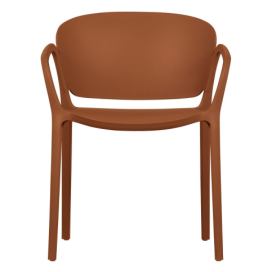Plastová jídelní židle v cihlové barvě Bent – WOOOD
