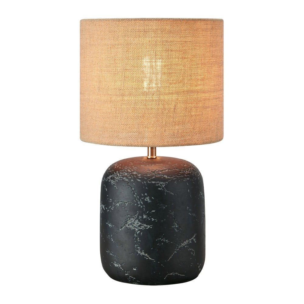 Stolní lampa se stínidlem z juty v černo-přírodní barvě (výška 45 cm) Montagna – Markslöjd - Bonami.cz