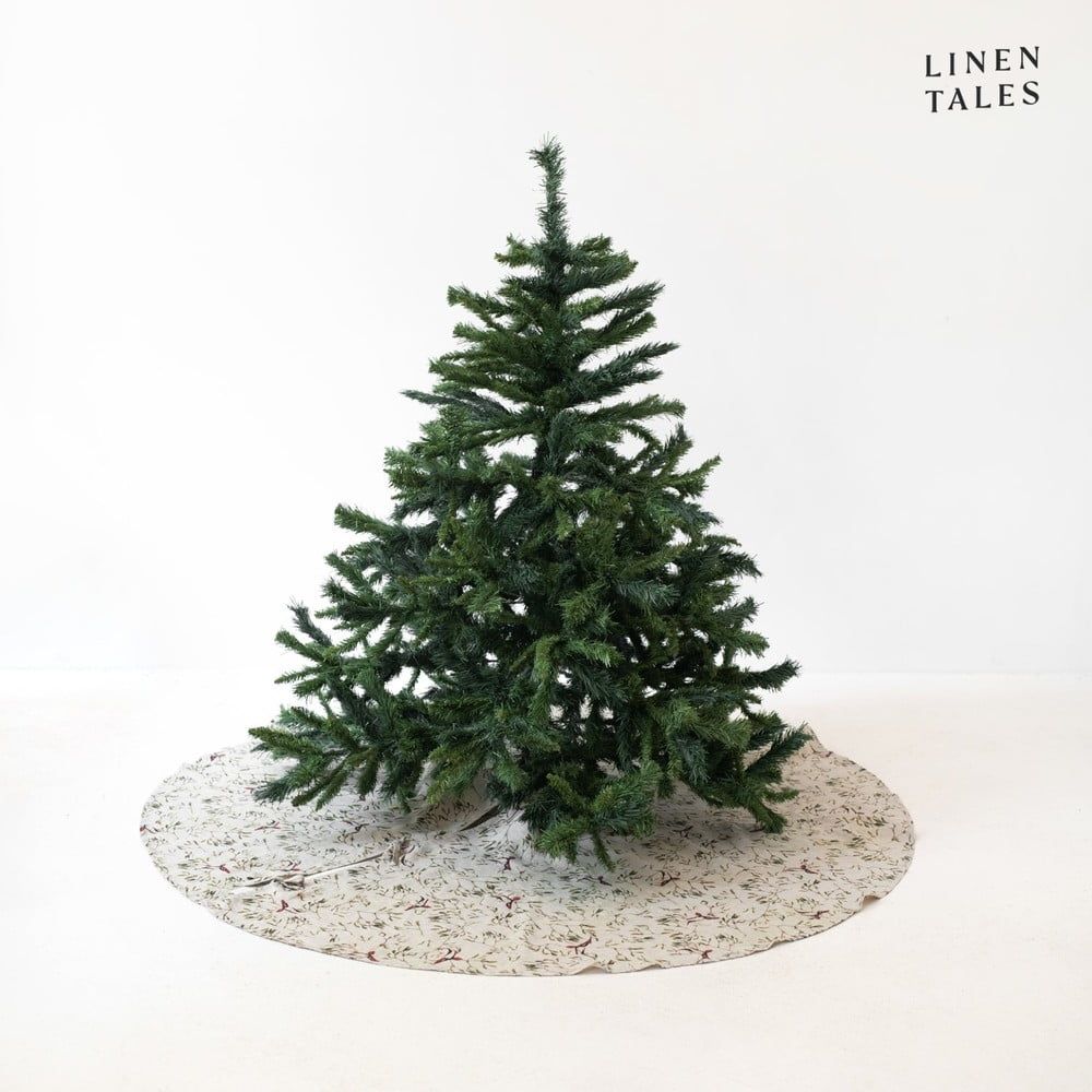 Béžový kulatý koberec pod vánoční stromek ø 125 cm – Linen Tales - Bonami.cz
