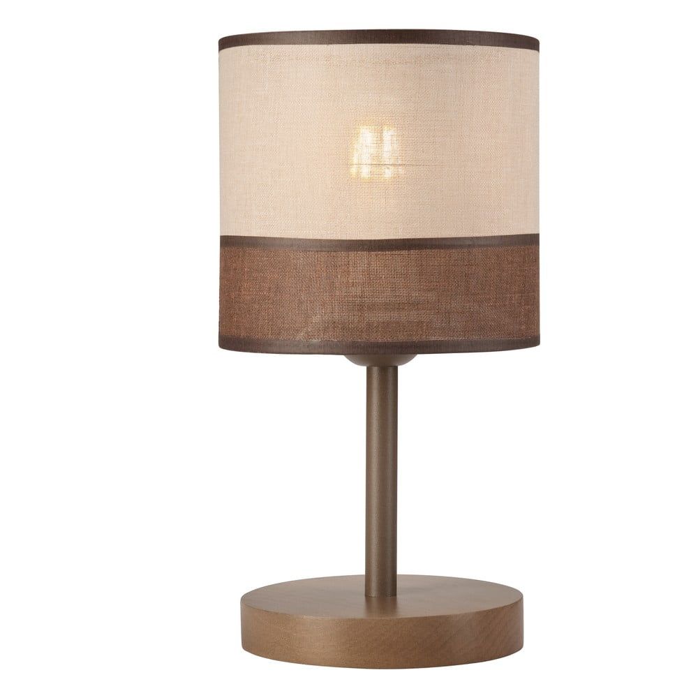 Tmavě hnědá stolní lampa s textilním stínidlem, výška 30 cm Andrea – LAMKUR - Bonami.cz