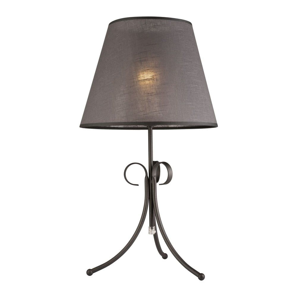 Šedá stolní lampa s textilním stínidlem, výška 55 cm Lorenzo – LAMKUR - Bonami.cz
