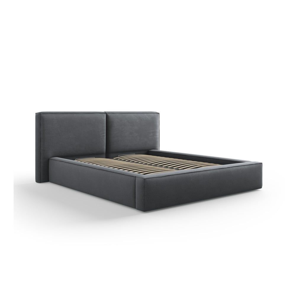 Tmavě modrá čalouněná dvoulůžková postel s úložným prostorem a roštem 160x200 cm Arendal – Cosmopolitan Design - Bonami.cz