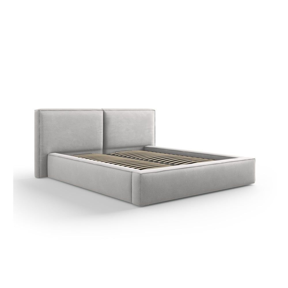 Světle šedá čalouněná dvoulůžková postel s úložným prostorem a roštem 160x200 cm Arendal – Cosmopolitan Design - Bonami.cz