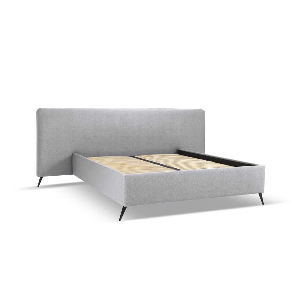 Světle šedá čalouněná dvoulůžková postel s úložným prostorem a roštem 140x200 cm Walter – Milo Casa - Bonami.cz