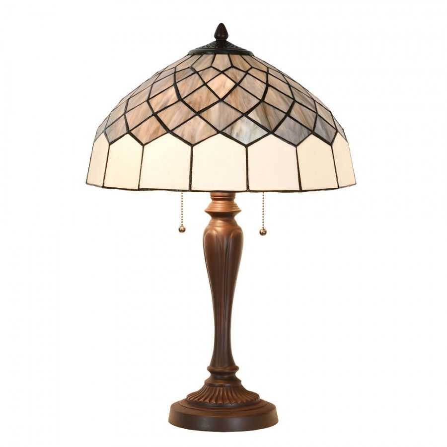 Béžová stolní lampa Tiffany Elegantico - Ø 40*58 cm Clayre & Eef - LaHome - vintage dekorace
