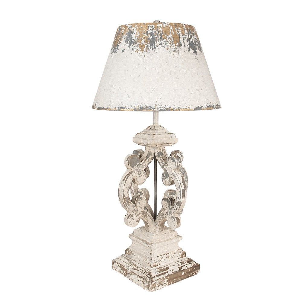Béžová stolní lampa Brocante - Ø 40*79 cm E27/max 1*60W Clayre & Eef - LaHome - vintage dekorace