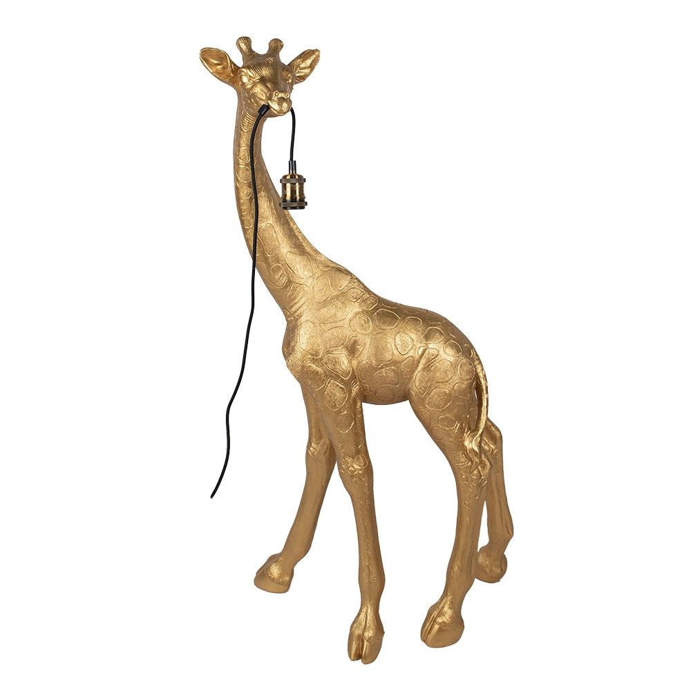 Zlatá stojací lampa ve tvaru žirafy Giraffe - 61*34*119 cm E27/max 1*40W Clayre & Eef - LaHome - vintage dekorace