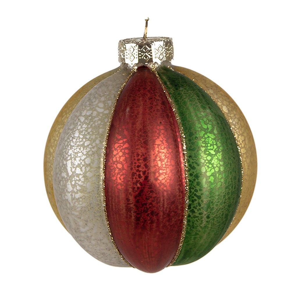 Barevná skleněná vánoční ozdoba - 10*10 cm Clayre & Eef - LaHome - vintage dekorace