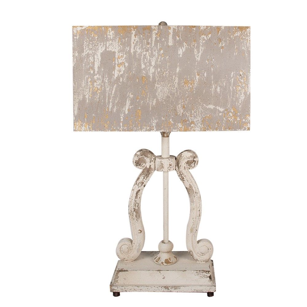 Béžovo- šedá stolní lampa Vintage - 50*22*83 cm E27/max 1*60W Clayre & Eef - LaHome - vintage dekorace