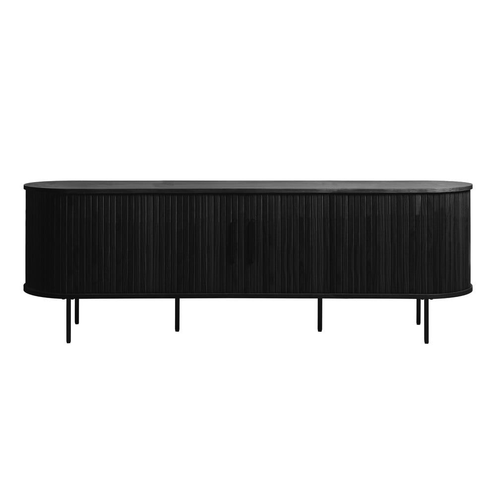 Černý TV stolek v dekoru dubu 56x180 cm Nola – Unique Furniture - Bonami.cz