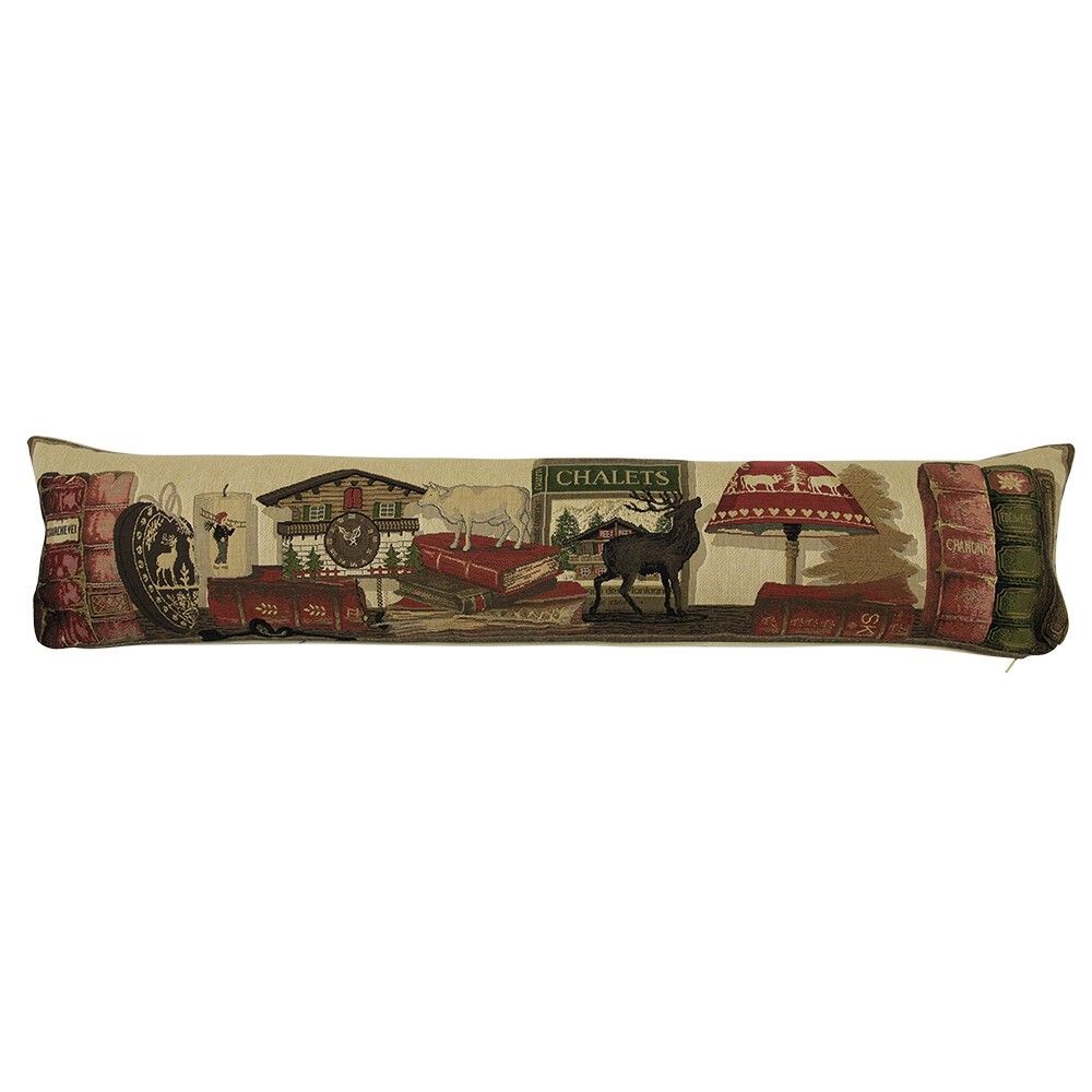 Béžový gobelinový dlouhý polštář zima Winter - 90*15*20cm Mars & More - LaHome - vintage dekorace