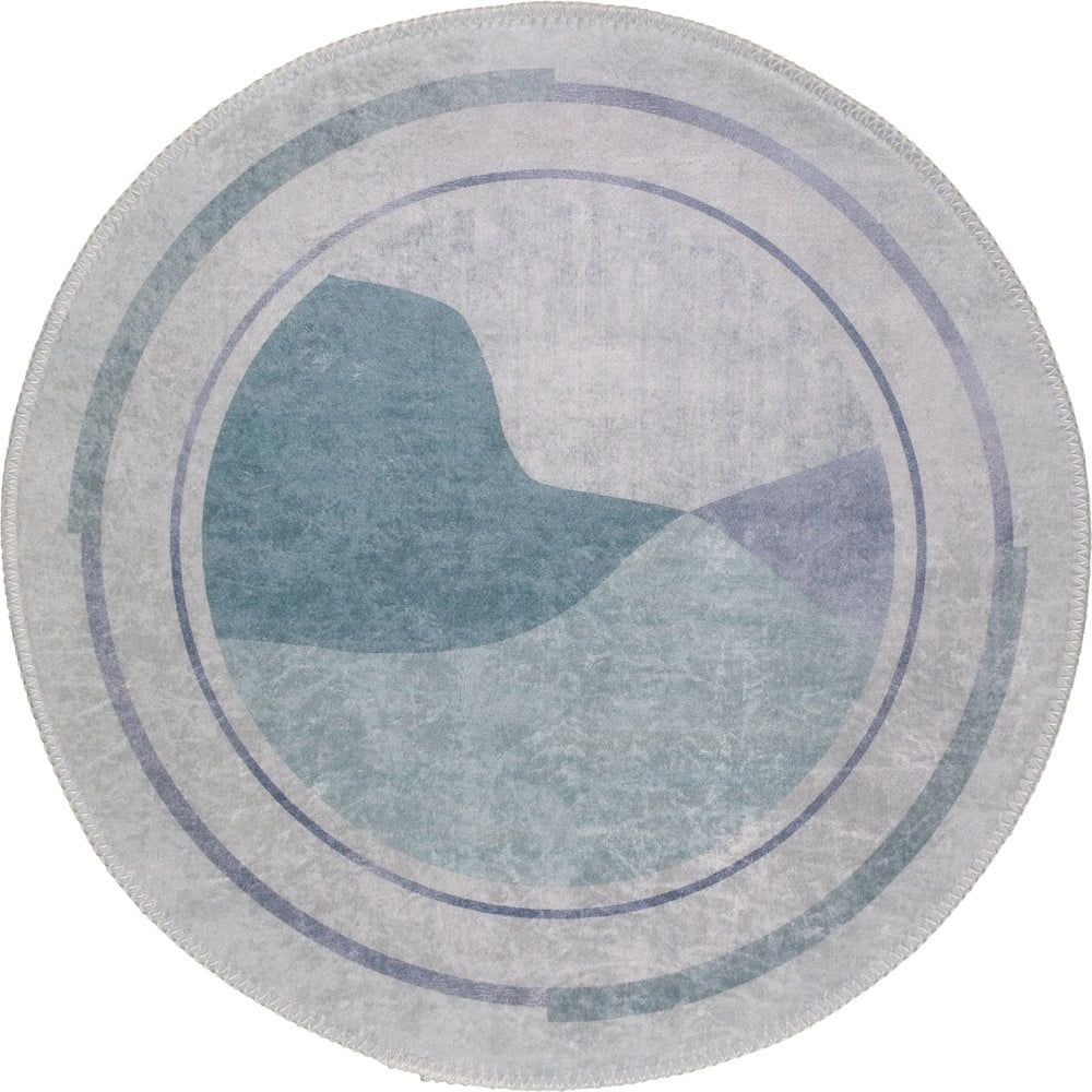 Pratelný kulatý koberec v modro-krémové barvě ø 120 cm Yuvarlak – Vitaus - Bonami.cz