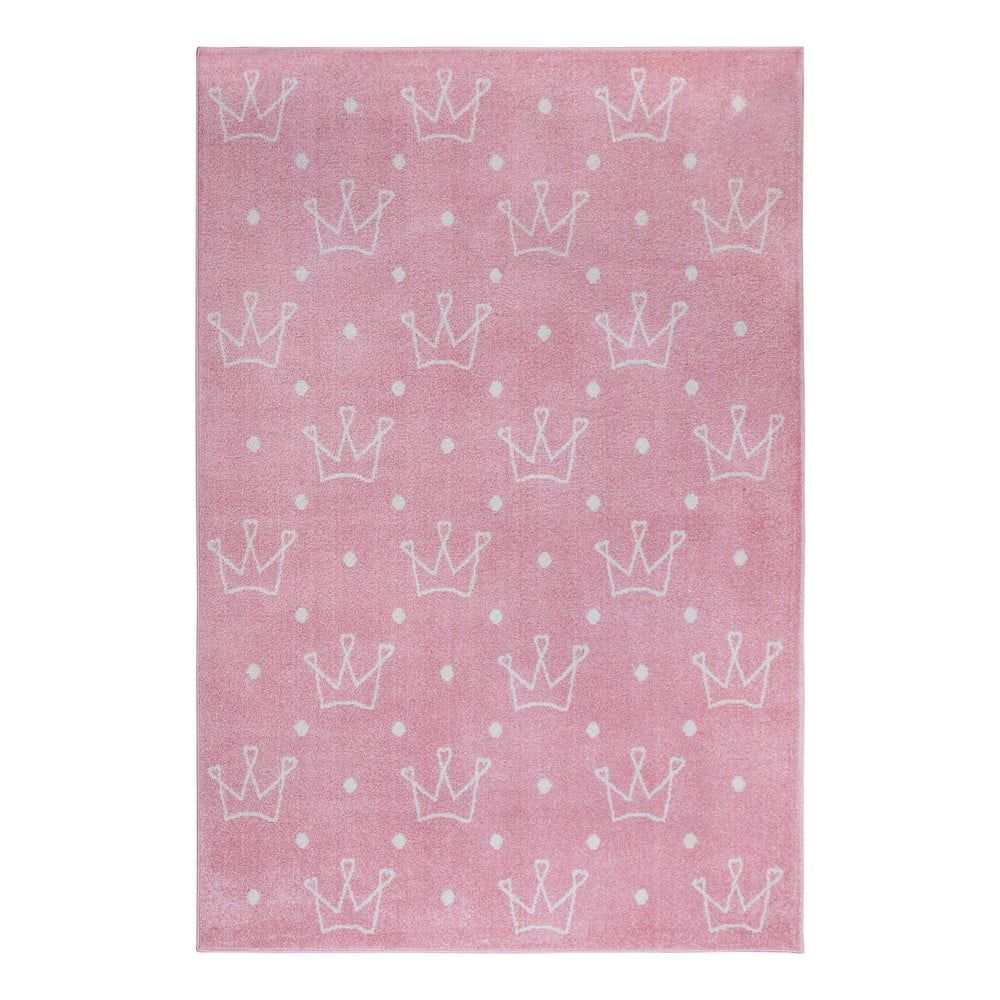 Růžový dětský koberec 160x235 cm Crowns – Hanse Home - Bonami.cz