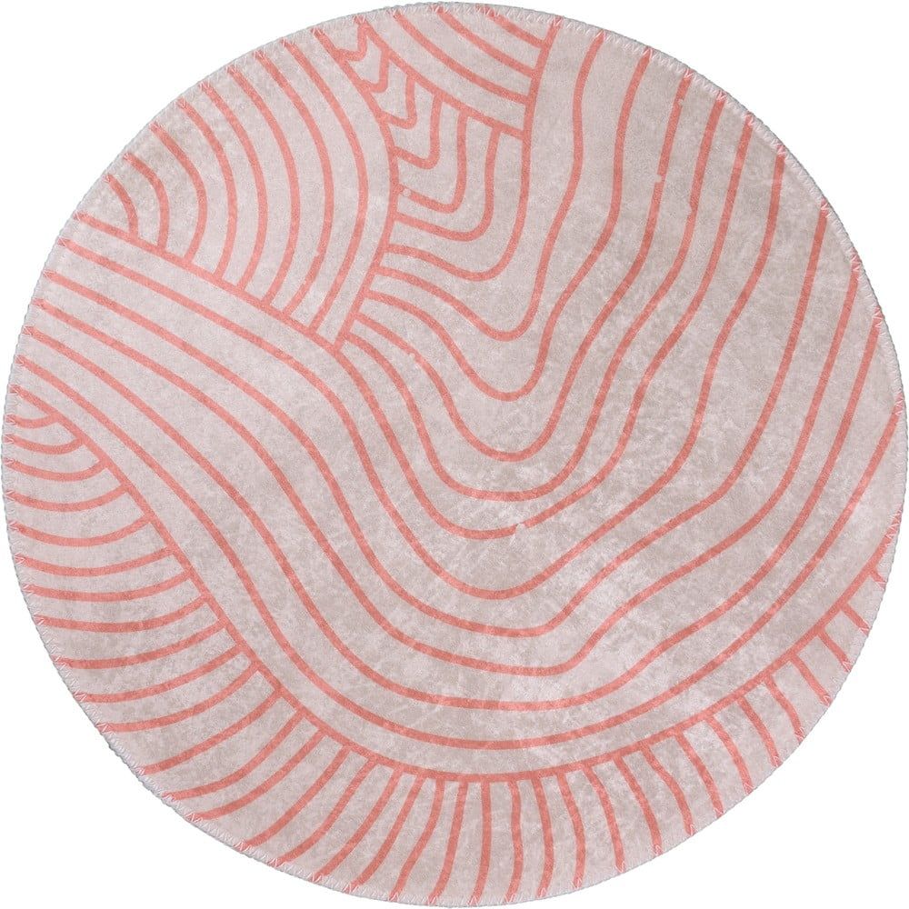Pratelný kulatý koberec ve světle růžovo-krémové barvě ø 80 cm Yuvarlak – Vitaus - Bonami.cz