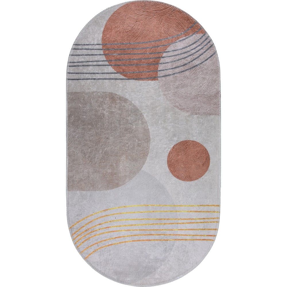 Pratelný koberec v oranžovo-krémové barvě 80x120 cm Oval – Vitaus - Bonami.cz