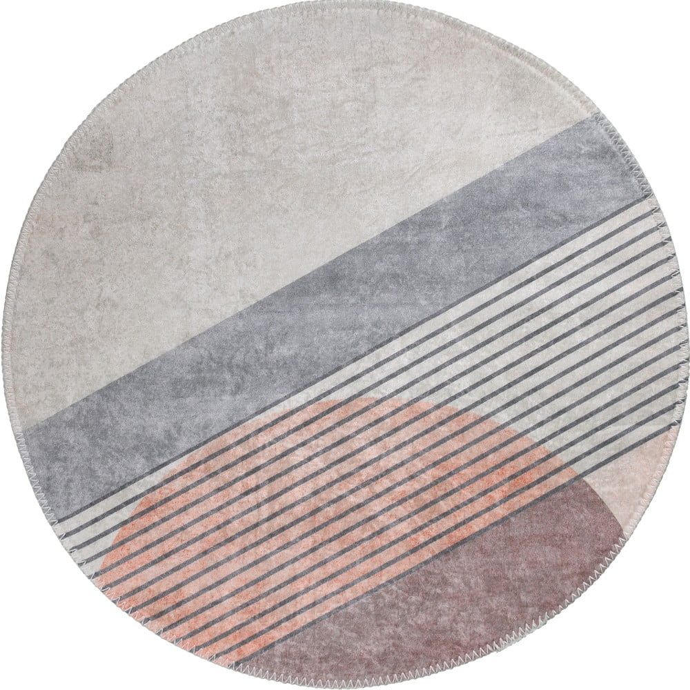 Pratelný kulatý koberec ve světle růžovo-šedé barvě ø 120 cm Yuvarlak – Vitaus - Bonami.cz