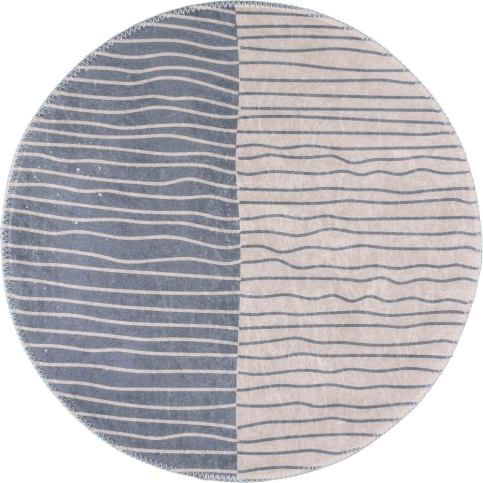 Pratelný kulatý koberec v krémovo-šedé barvě ø 80 cm Yuvarlak – Vitaus Bonami.cz