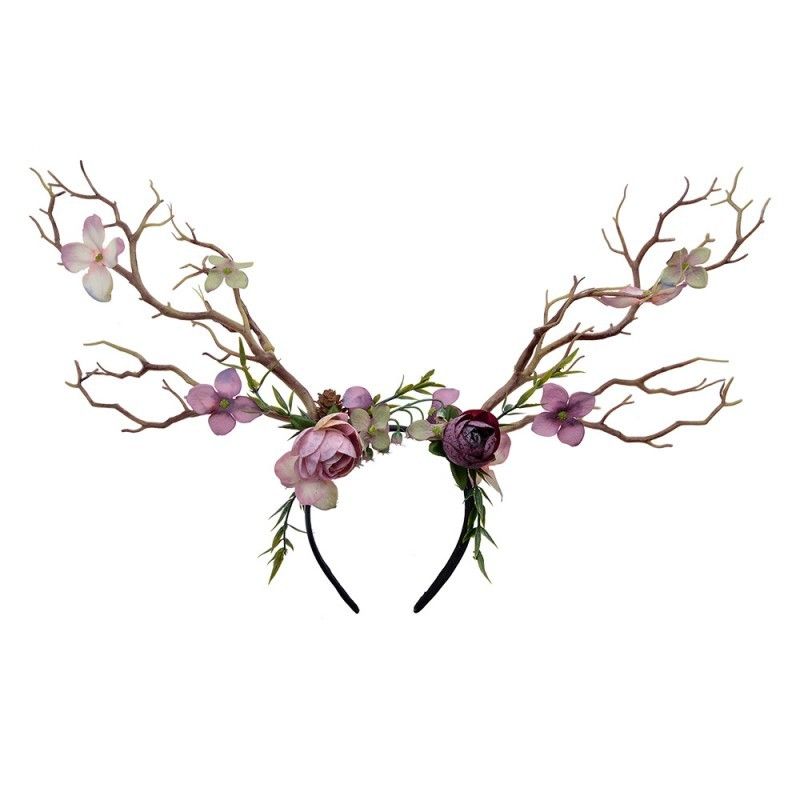 Dívčí čelenka do vlasů s fialovými květy a větvičkami Clayre & Eef - LaHome - vintage dekorace