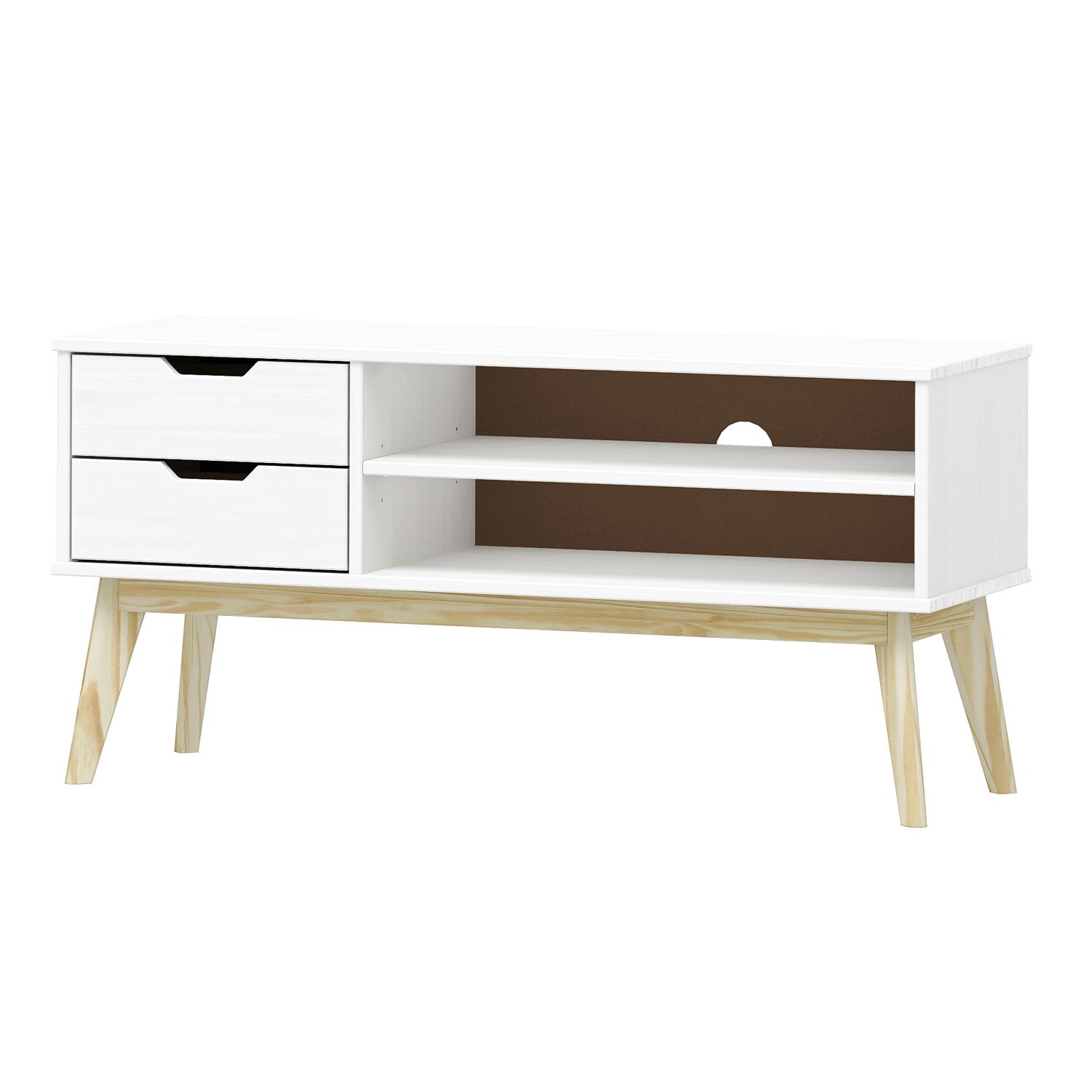 TV stolek 2 zásuvky BONITO bílý lak - IDEA nábytek
