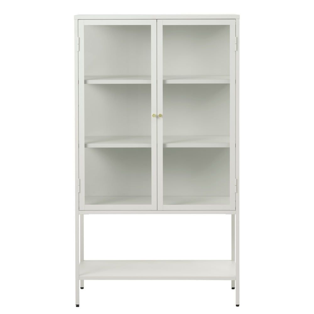 Bílá kovová vitrína 88x132 cm Carmel – Unique Furniture - Bonami.cz
