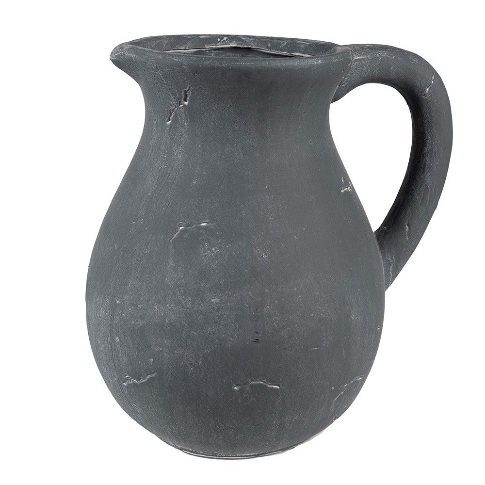 Tmavě šedý dekorativní džbán Édith M - 17*15*11 cm Clayre & Eef - LaHome - vintage dekorace