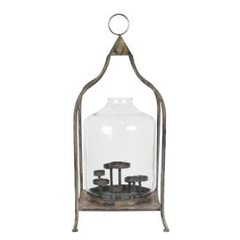 Kovová lucerna se skleněným válcem Arlette – Ø 36*75 cm Clayre & Eef LaHome - vintage dekorace
